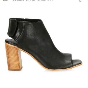 Mimosa Black Leather Peep Toe Sandal